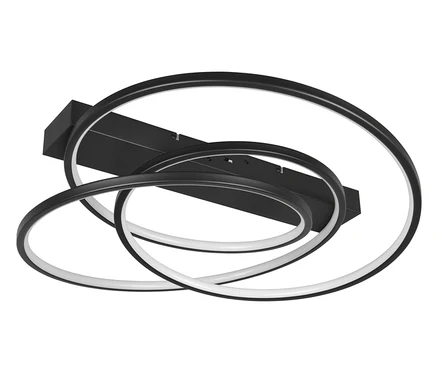 Schwarze Trio LED-Deckenleuchte »Darvin« mit drei Ringen.