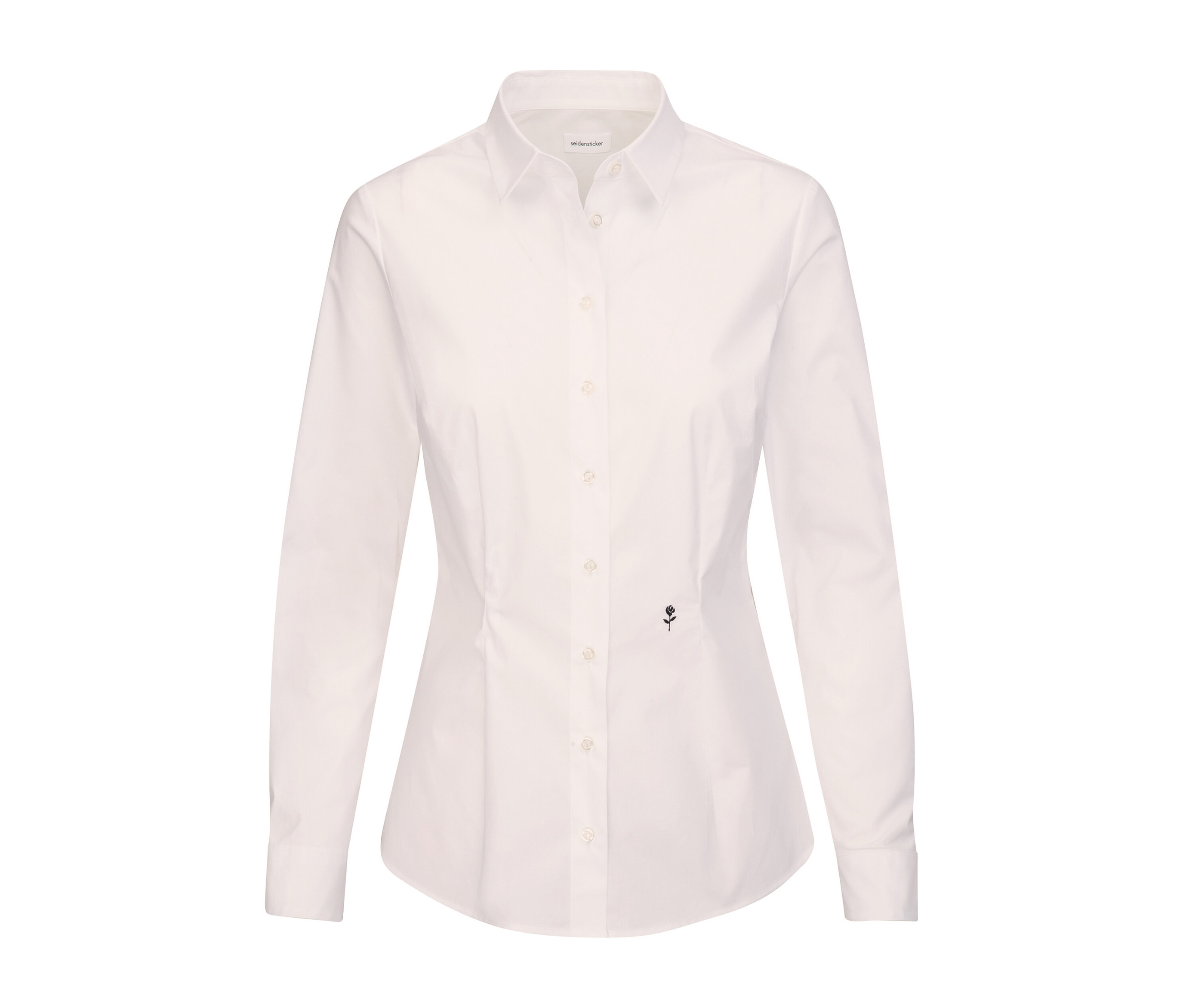 Slimfit Bluse - Damen - Gr. 44 - weiß - weiß