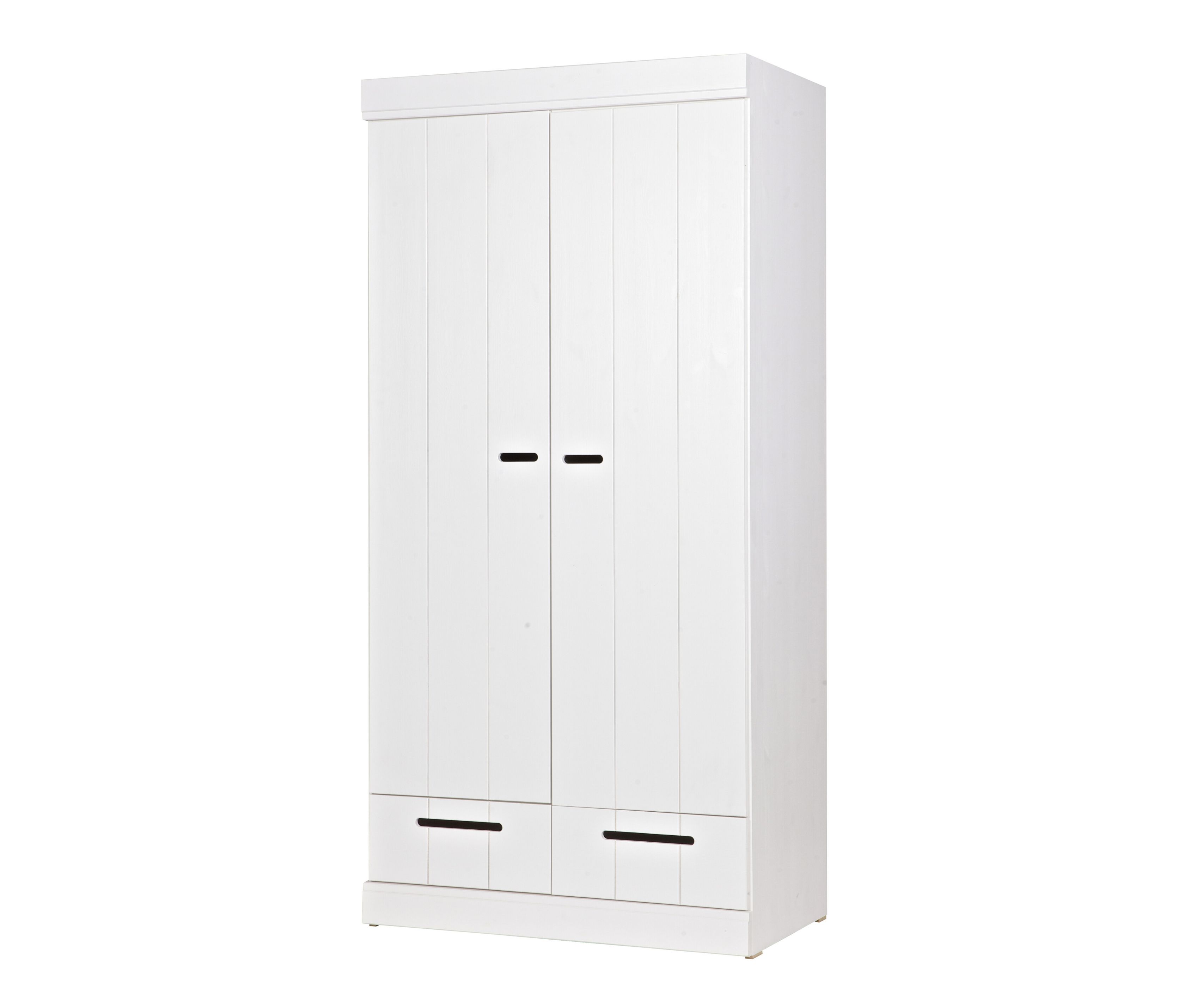 Tchibo - Woood Streifentürschrank »Connect« - 94x53x195cm - weiß - Holz / Holz