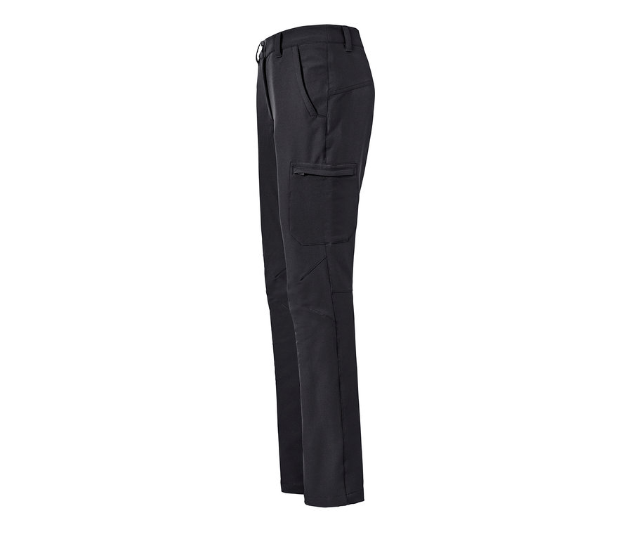 Eine schwarze Thermohose mit Taschen.