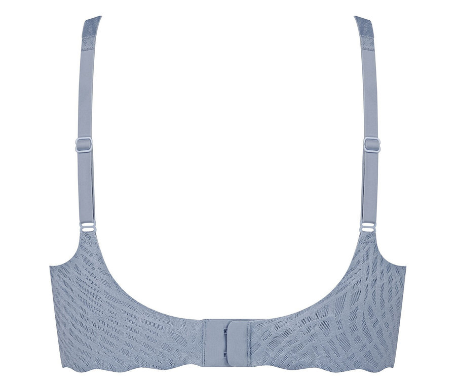 Detailansicht der Rückseite des sloggi ZERO Feel Bliss Soft-BHs in Bläulich-Grau.