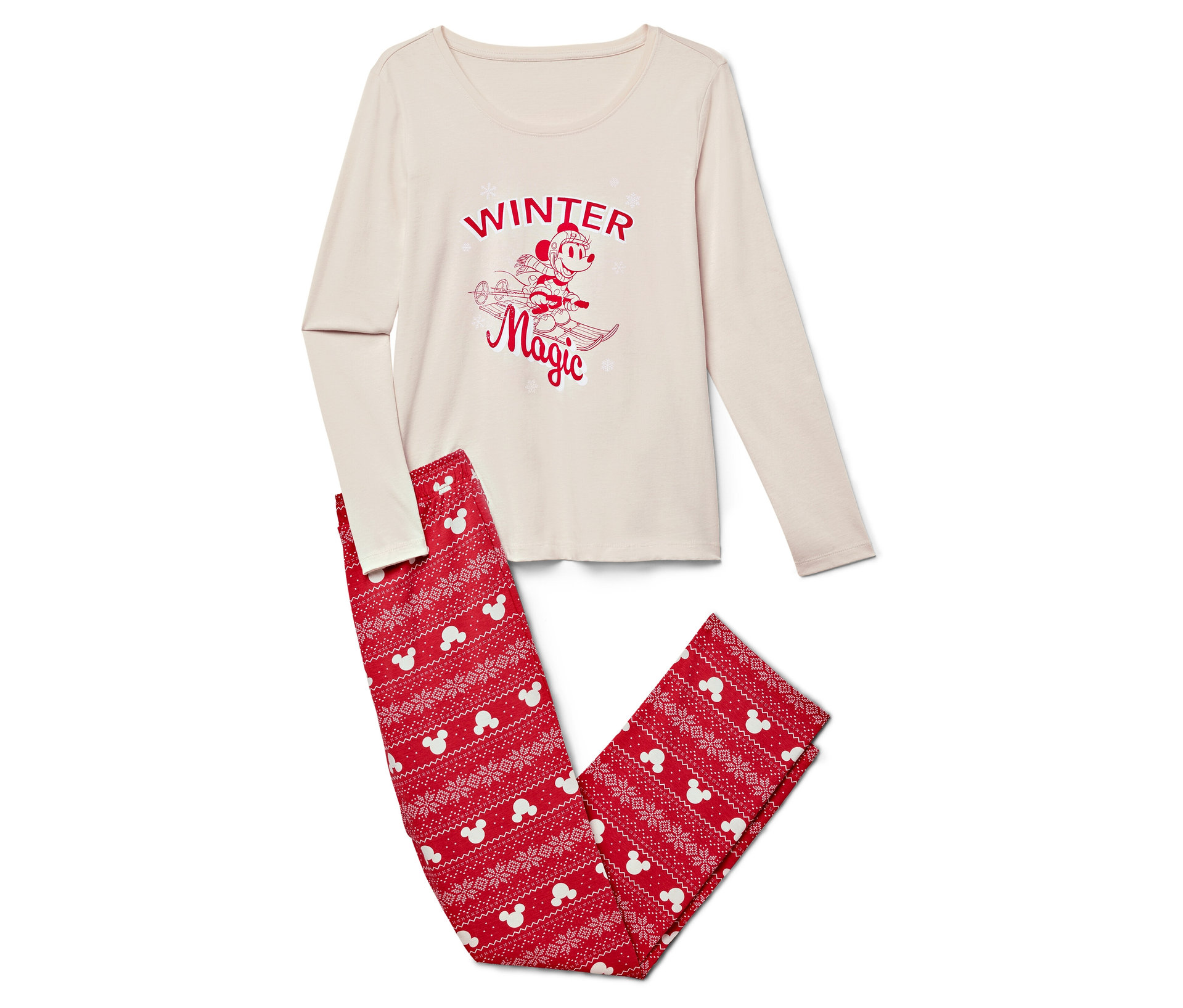 Pyjama »Mickey and Friends« - Damen - Gr. XL - creme - creme