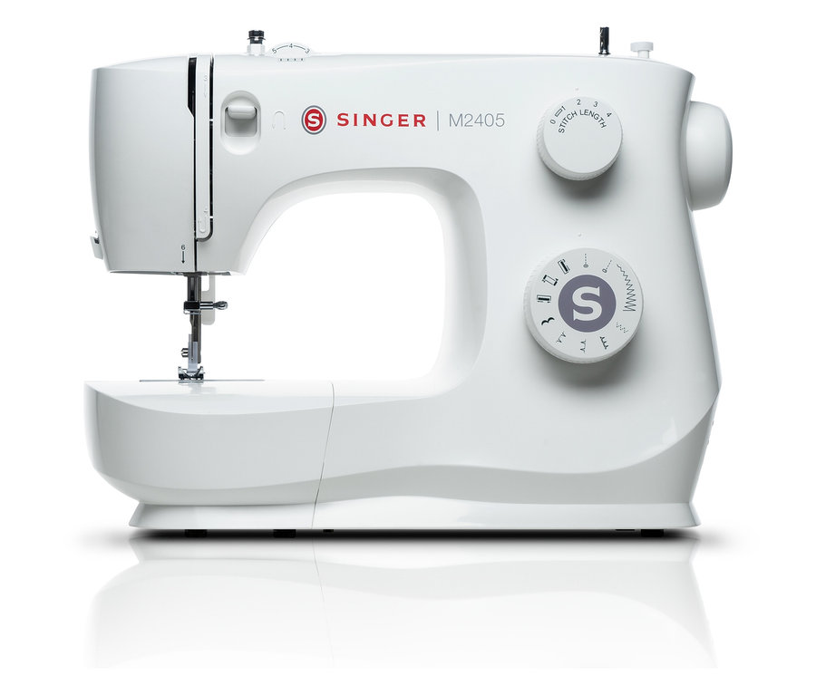 Abbildung der weißen Singer Nähmaschine M2405.