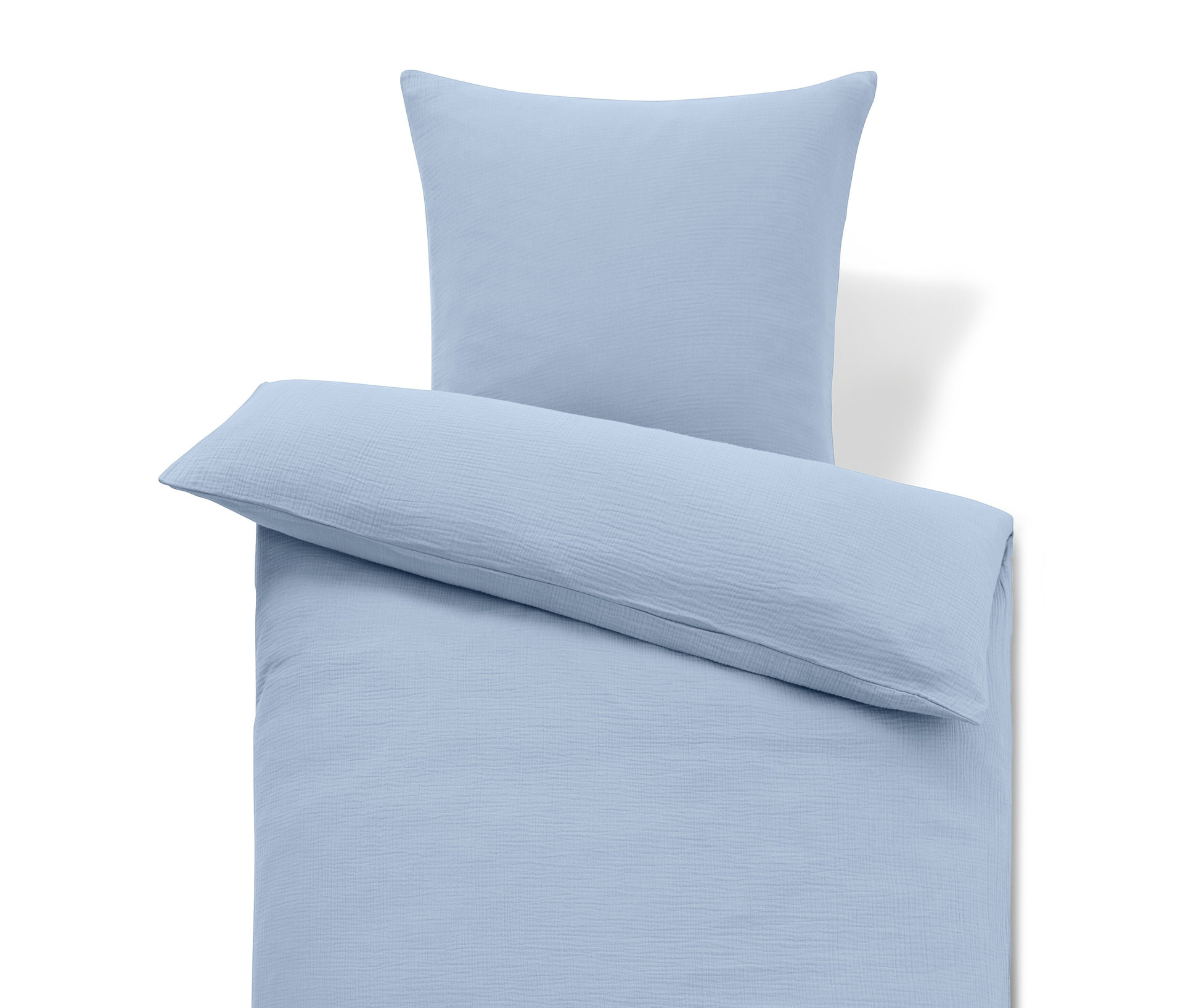 Musselin-Bettwäsche - hellblau - hellblau