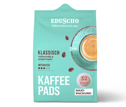 Packung Eduscho Kaffeepads Klassisch mit 32 Pads.