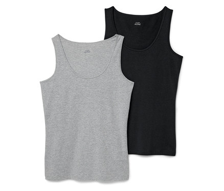2 Tops, schwarz/grau