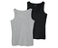 Zwei Tanktops, eines grau und eines schwarz.