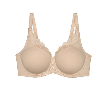 Hautfarbener Triumph Amourette Minimizer-BH mit Spitze.