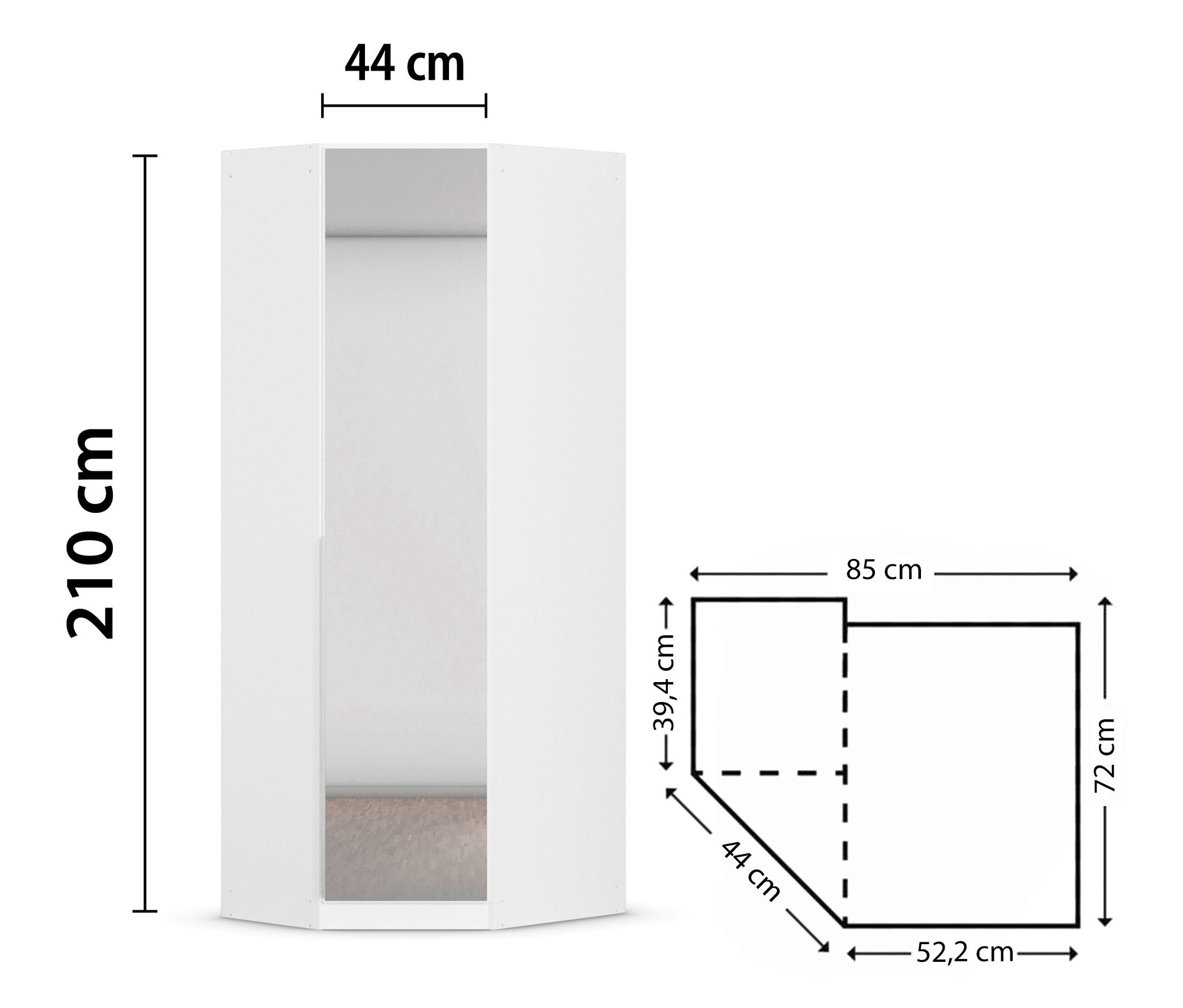 Thumbnail - Tchibo - Eckschrank »Memphis« mit Spiegeln - 85x72x210cm - weiß - Holz / Holz