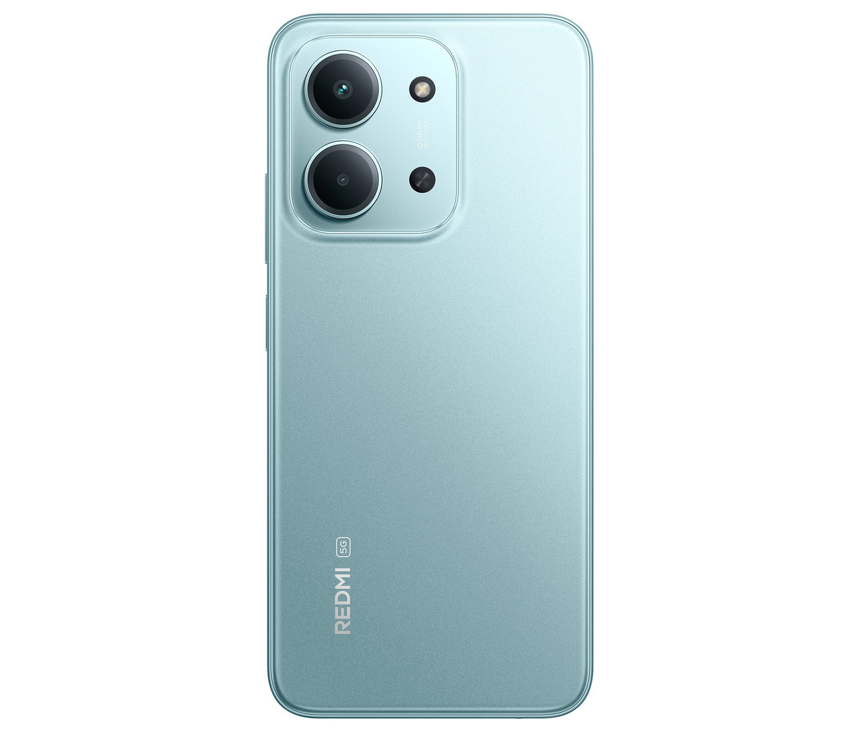 Rückseite des Xiaomi Redmi 15C 5G 128 GB in Mintgrün, mit zwei Kameras.