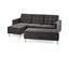 Dunkelgraues Federkern-Eckschlafsofa »Just Relax« mit Stauraumbank, linksseitiger Recamiere und Holzfüßen.