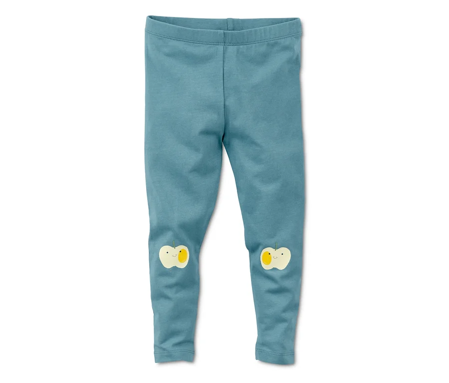 Hellblaue Leggings mit Apfelapplikationen an den Knien, 2 Stück