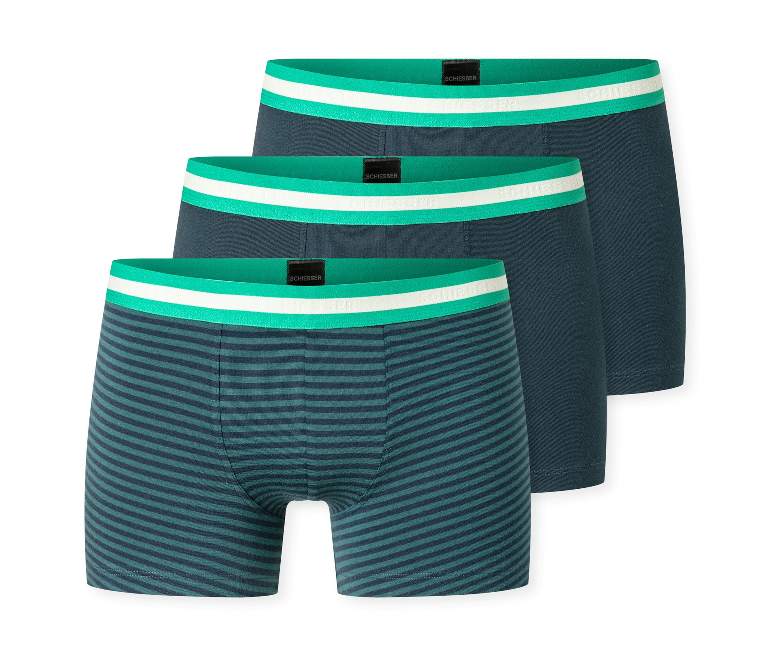 3 Schiesser Jungen-Shorts - Jungen - Gr. 140 - dunkelblau