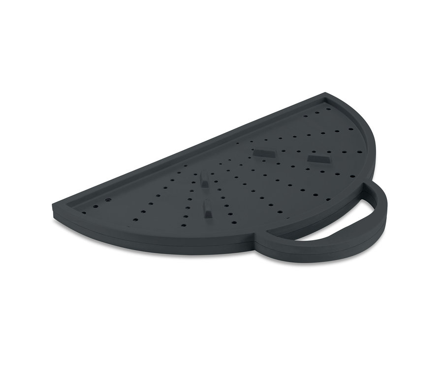 Grauer Küchen-Allrounder und 3-in-1-Pfannenspritzschutz.