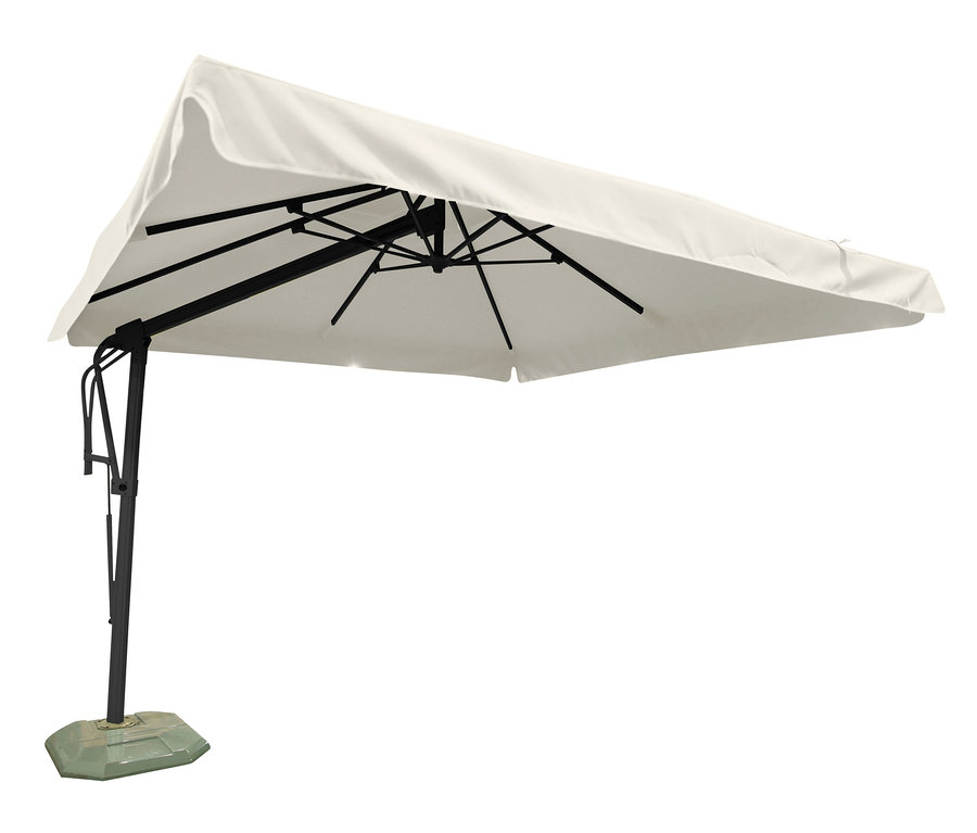 Ein beiger Leco-Premium-Ampelschirm »Babylon«, ca. 300 x 300 cm.