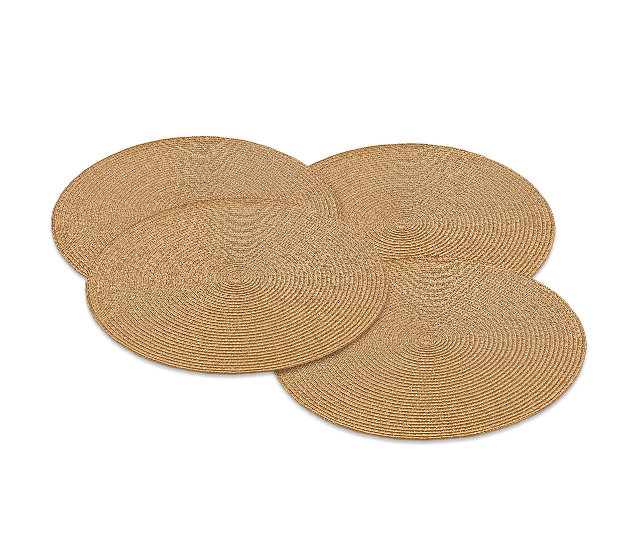 Vier goldfarbene Platzsets.