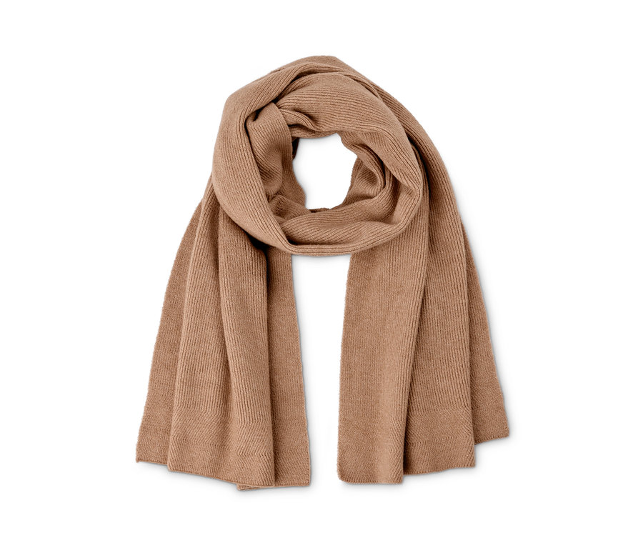 Beige melierter Strickschal.
