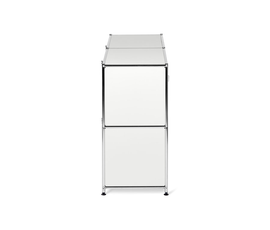 Weißes Sideboard Metall »CN3« mit 4 Klappfächern.