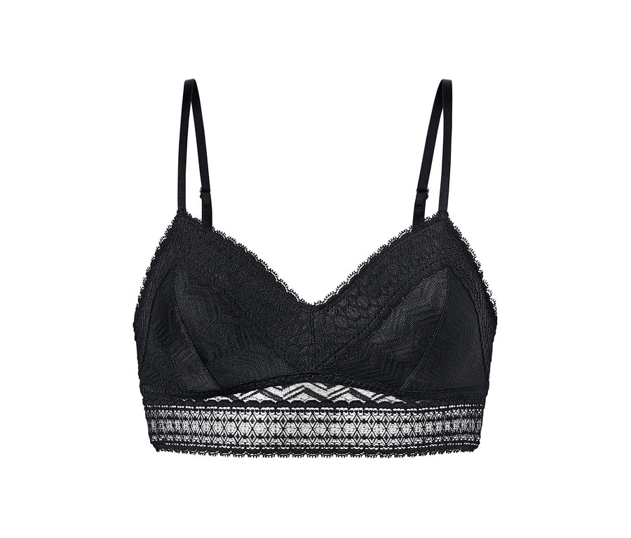 Schwarzes Spitzen-Bustier.