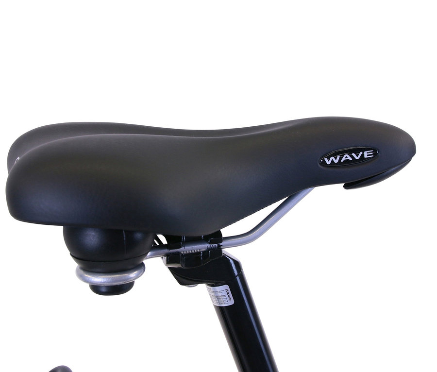 Detailaufnahme des schwarzen Sattels vom HAWK Bikes Damen-Trekkingrad »Trekking Lady Premium«.
