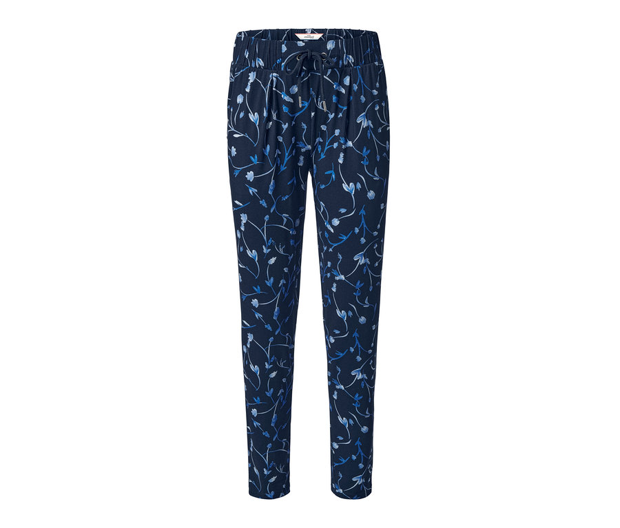 Dunkelblaue Jerseyhose mit Alloverprint.