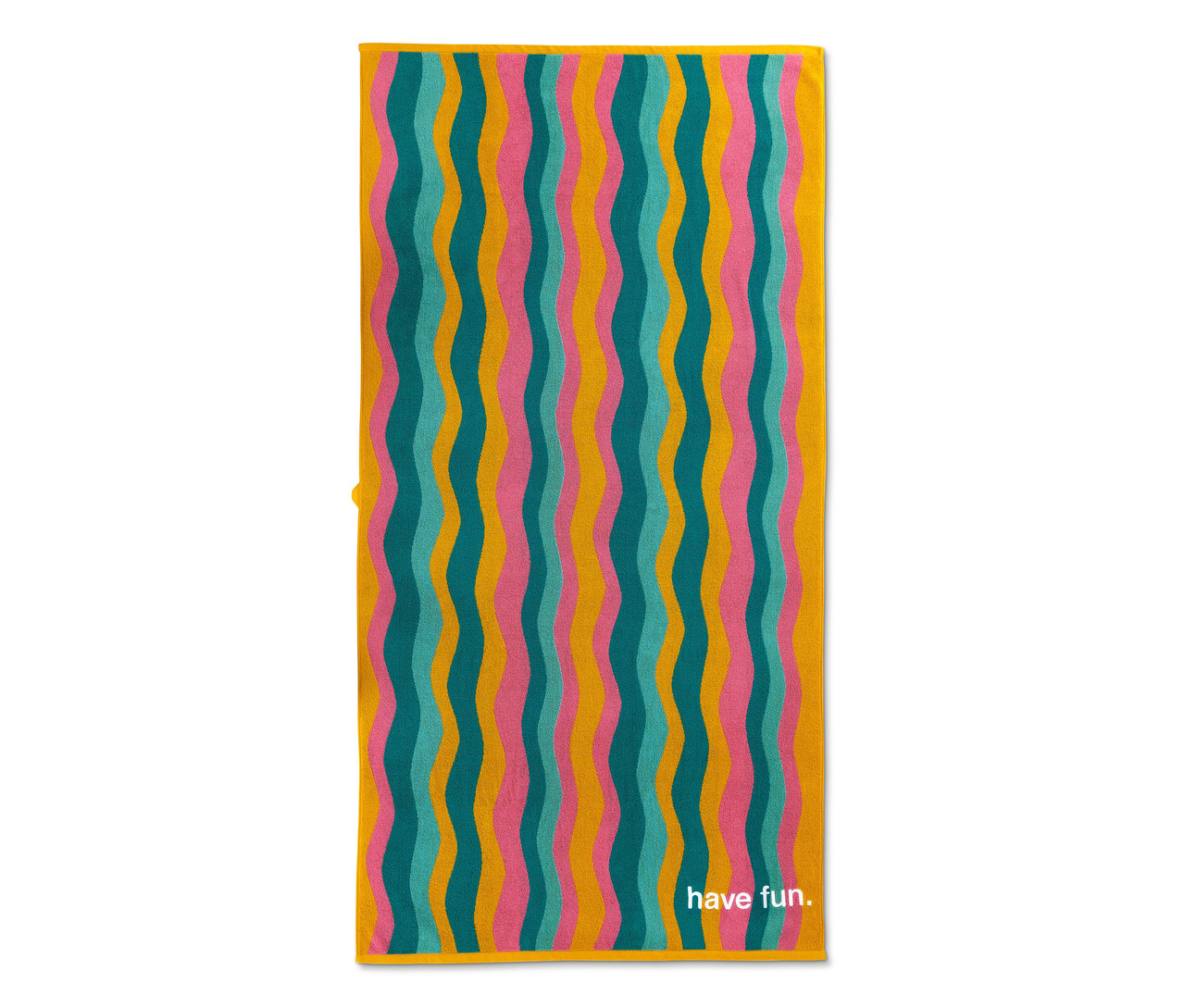 XL-Frottier-Badetuch mit gewellten bunten Streifen.