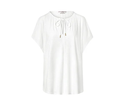Weisses Blusenshirt mit Bindeband.