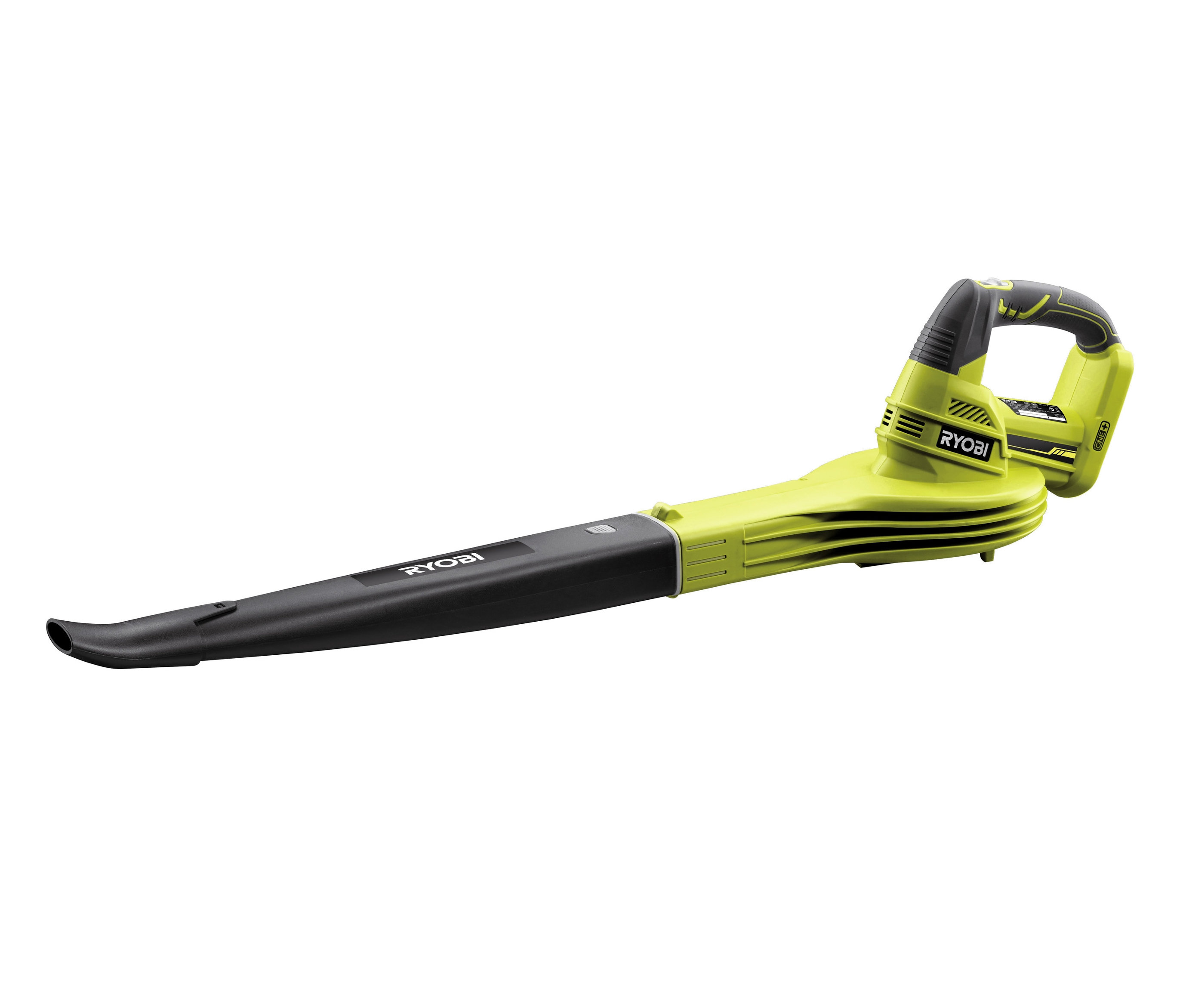 Gelber RYOBI Laubbläser OBL1820S ohne Akku und Ladegerät.