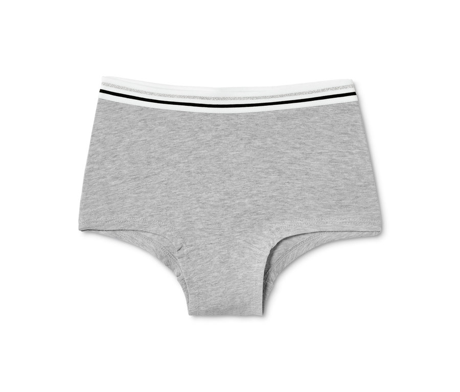 Graue 7 Mädchen-Pantys, schwarz-weiß, mit elastischem Bund.