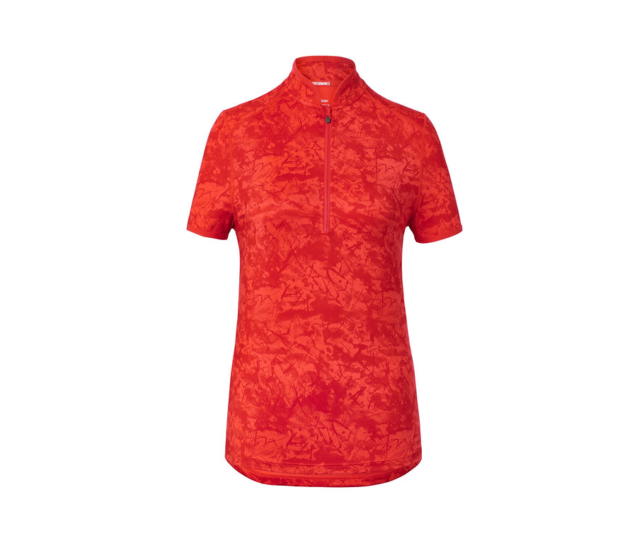 Rotes Kurzarm-Radtrikot.