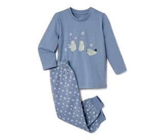 Blau mit mehrfarbigem Print