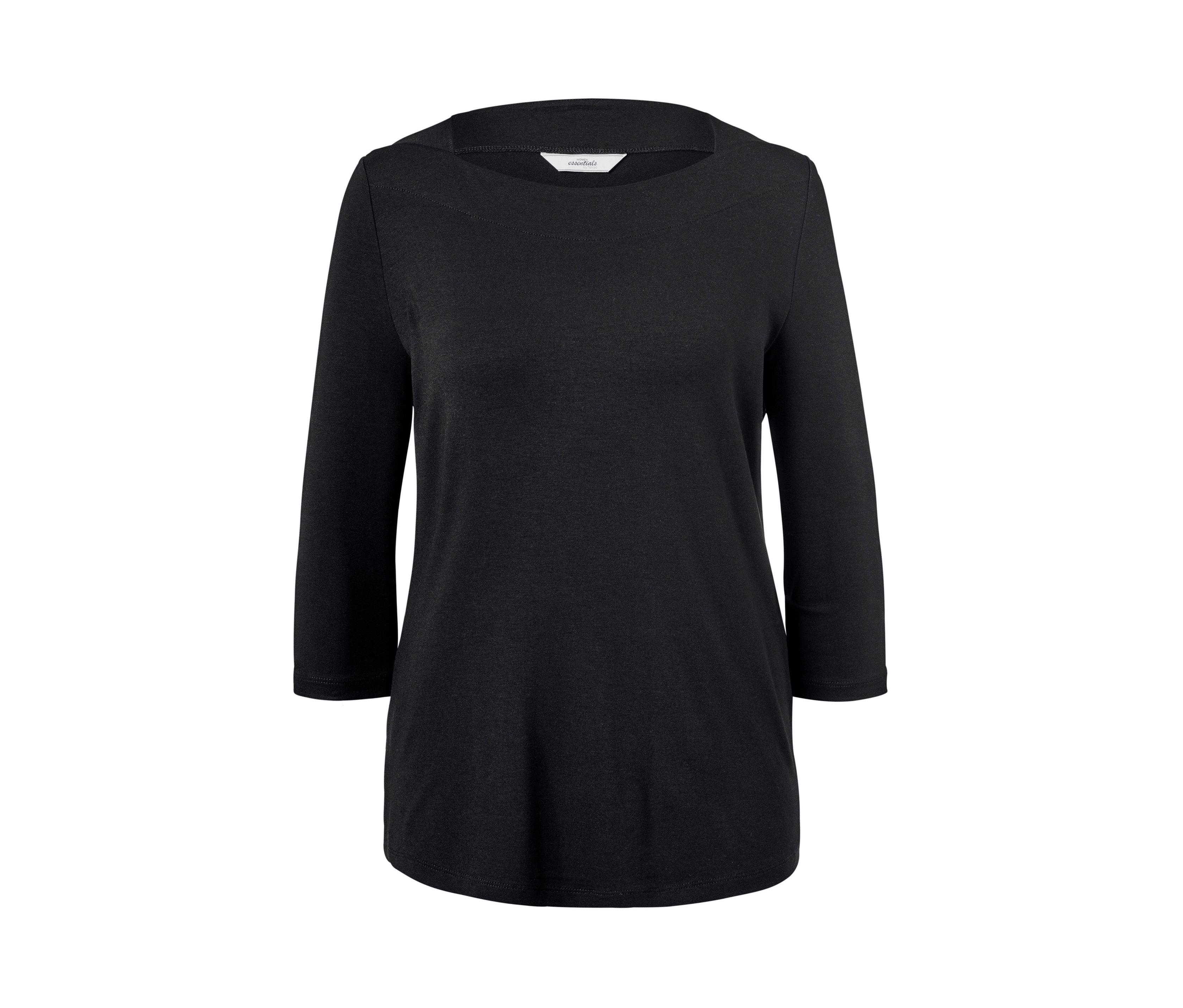 Schwarzes Shirt mit 3/4-Arm.