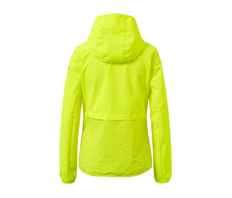Gelbe Windprotection-Laufjacke von hinten.