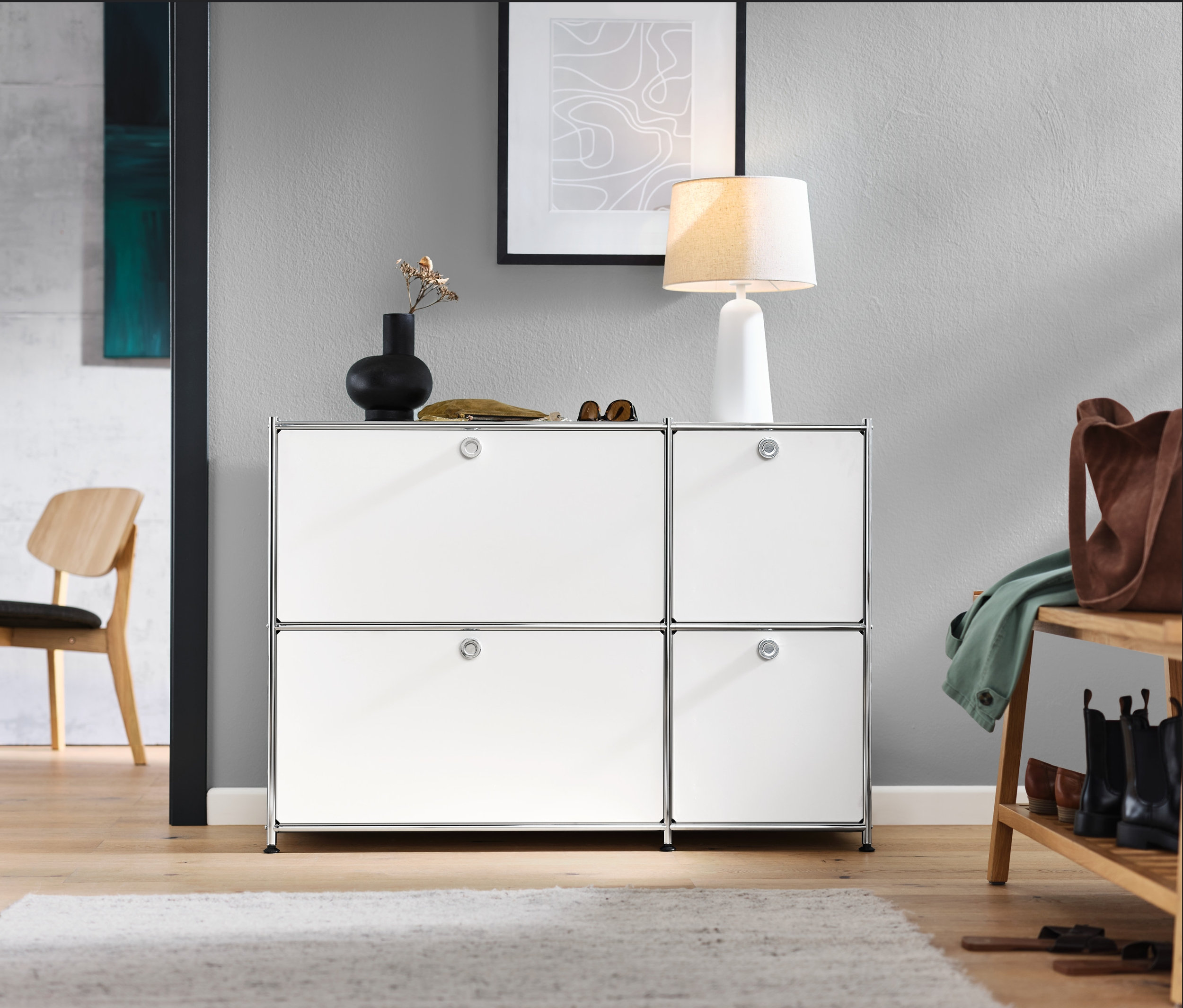 Thumbnail - Tchibo - Sideboard »Cn3« mit 4 Klappen - 115,5x40x82,5cm - chrom - Stahl / Aluminium / Kunststoff