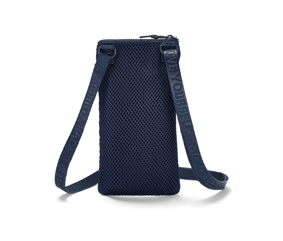 Blaue Smartphone-Umhängetasche.