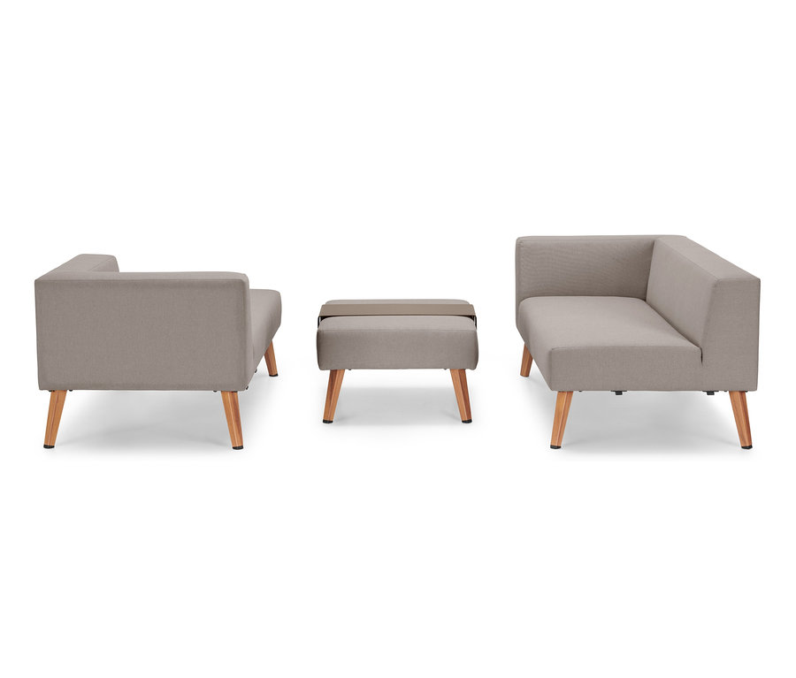 Premium-Lounge-Set mit Sitzhocker und Tablett.