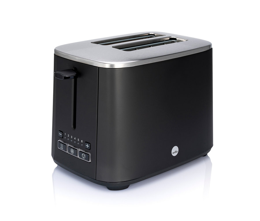 Schwarzer WILFA Toaster CLASSIC »CT-1000MB« mit Edelstahl-Oberteil.
