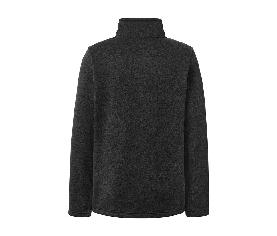 Rückansicht der Strickfleece-Jacke, anthrazit.