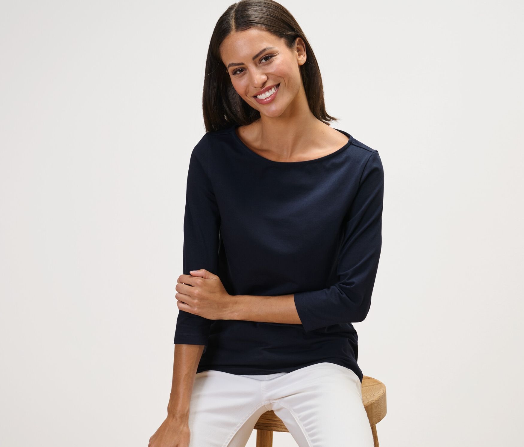 Thumbnail - Tchibo - Shirt mit 3/4-Arm - Damen - Gr. L - dunkelblau