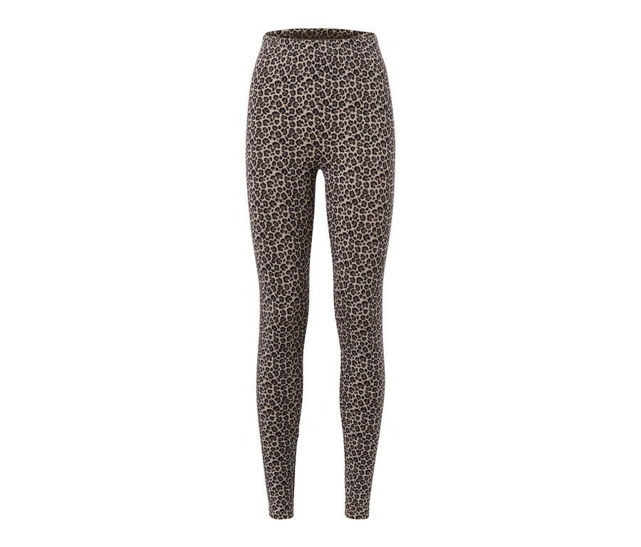 Eine bedruckte Leggings mit Allover-Animal-Print.