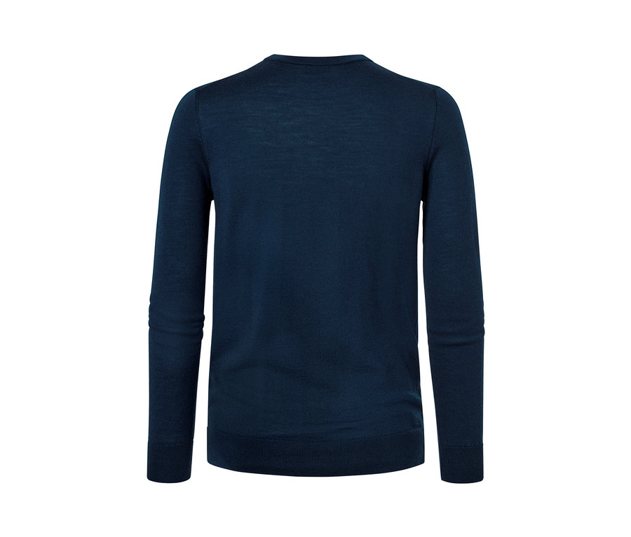 Navy Merino-Pullover.