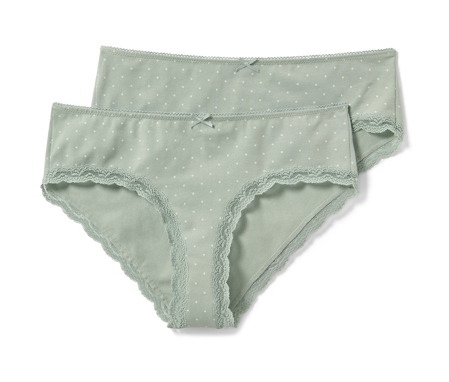 Zwei hellgrüne Hipster mit weißen Punkten.