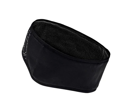 Schwarzes Windprotection-Stirnband.