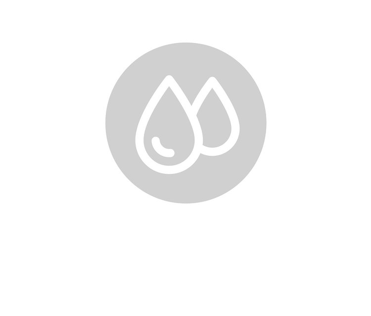 Zwei weiße Tropfen auf grauem Hintergrund.