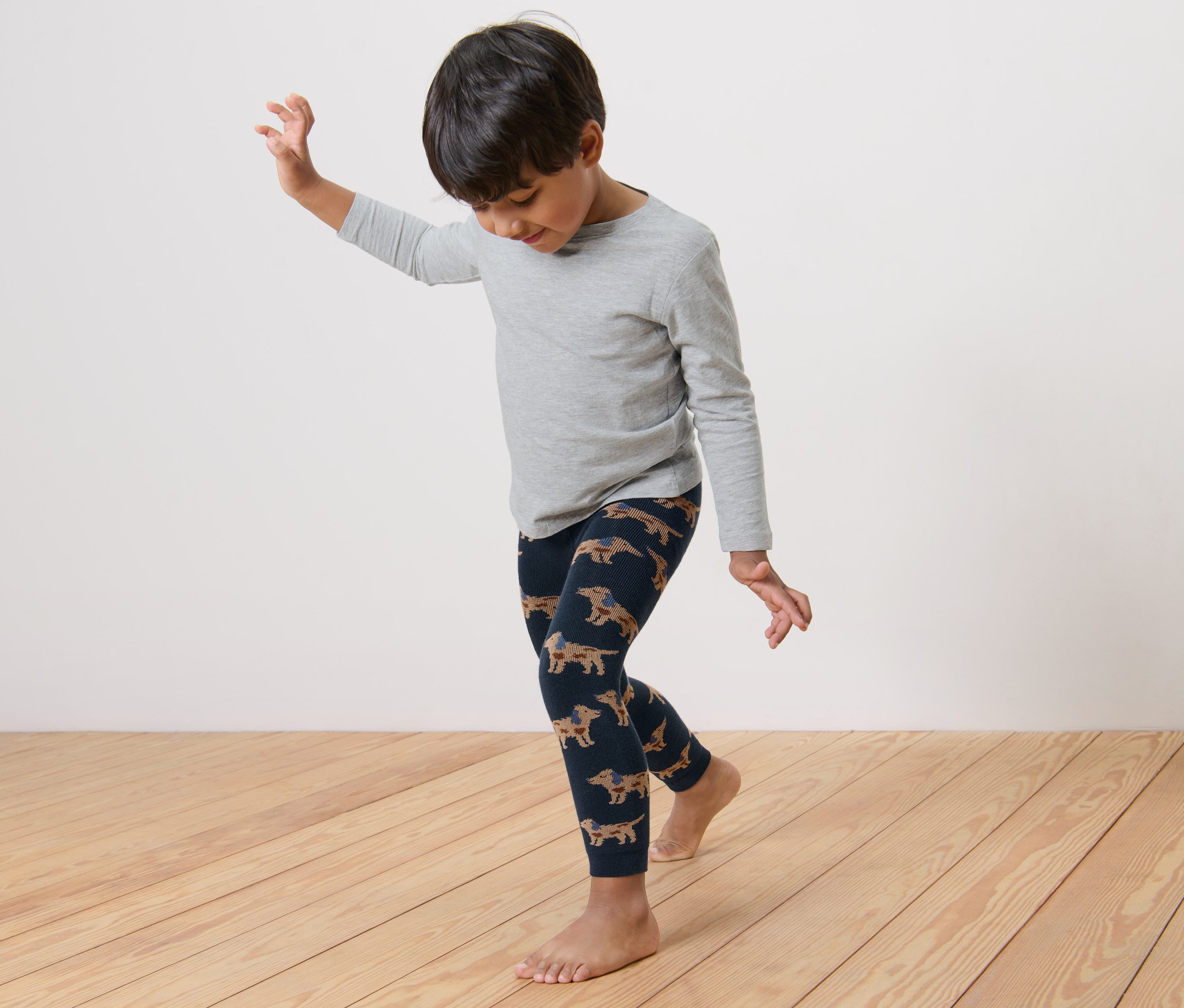 Thumbnail - Tchibo - 3 Kinder-Thermoleggings - Gr. 122/128 - dunkelblau/jacquard