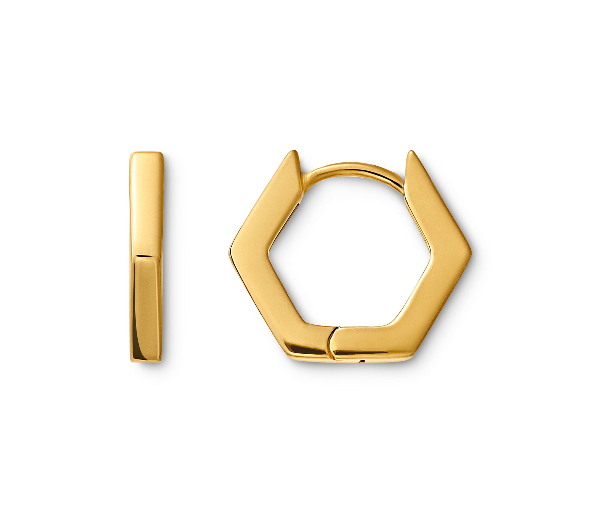 Silber Creolen Hexagon - gold - gold