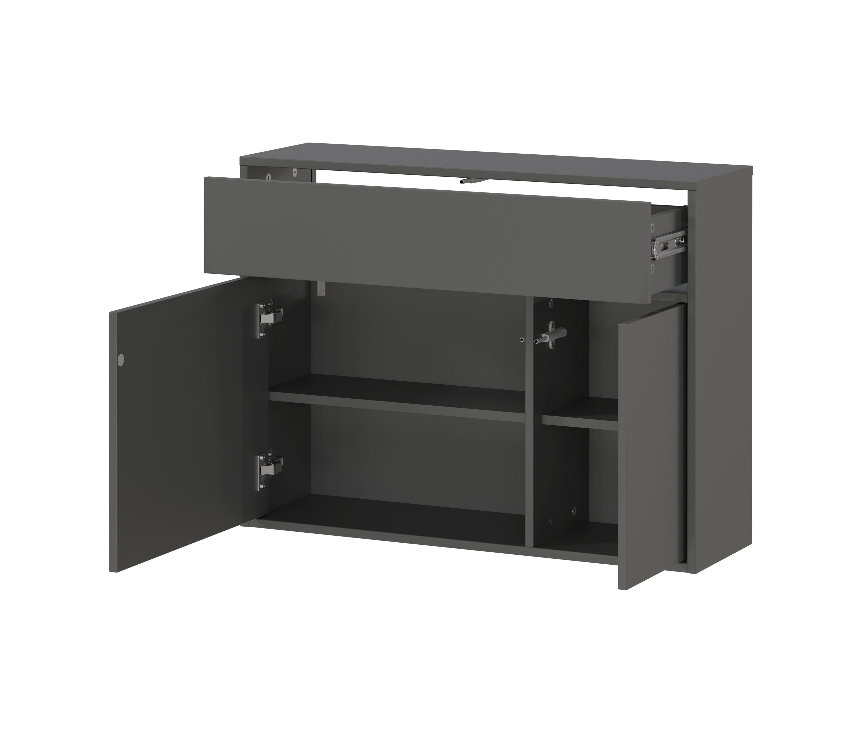 Thumbnail - Tchibo - Ameca Mehrzweckschrank mit 2 Türen und einer Schublade - 83x25x63cm - grau - Holz