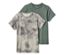 2 Kinder-Sportshirts, grün/Alloverprint - grün/Alloverprint
