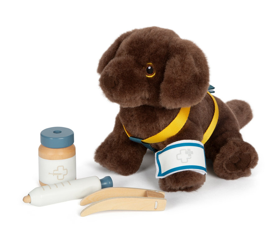 Brauner Plüschhund mit Tasche und Pflegeset von Small Foot.