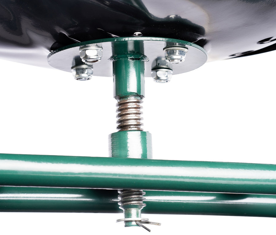 Detailansicht des Mechanismus eines Outdoor-Rollsitzes "Deluxe" inklusive Schutzhülle.